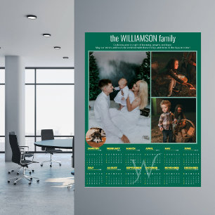 Affiche Calendrier annuel 2026 personnalisé avec 4 photos