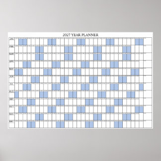 Affiche Calendrier annuel mural simple 2027