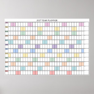 Affiche Calendrier annuel mural simple 2027
