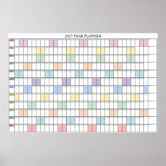 Affiche Calendrier annuel mural simple 2027