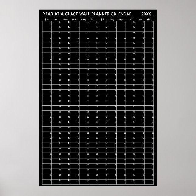Affiche Calendrier annuel non daté à vue murale (Devant)