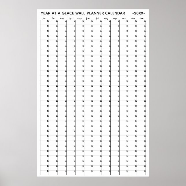 Affiche Calendrier annuel non daté à vue murale (Devant)