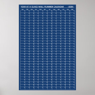 Affiche Calendrier annuel non daté à vue murale