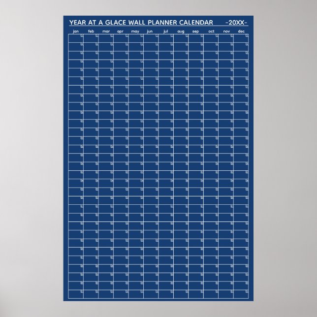 Affiche Calendrier annuel non daté à vue murale (Devant)