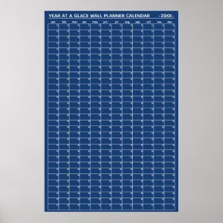 Affiche Calendrier annuel non daté à vue murale