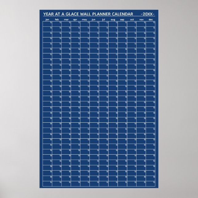 Affiche Calendrier annuel non daté à vue murale (Devant)