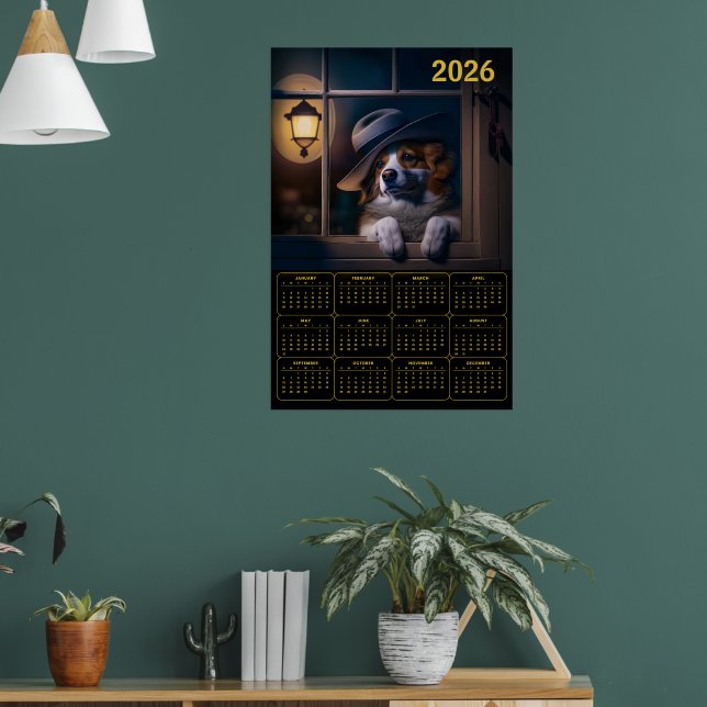 Affiche Calendrier Australien Shepherd généré par l'IA 202 (Salon 1)