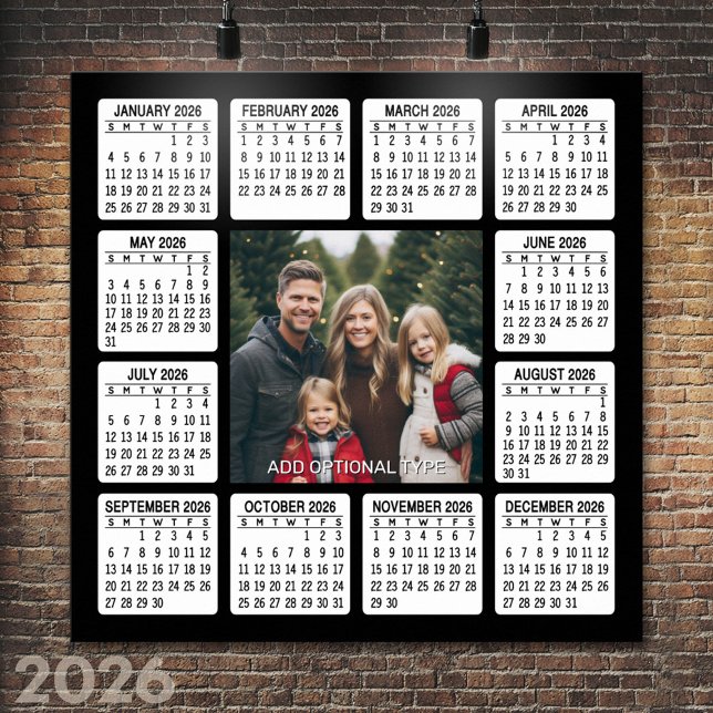 Affiche Calendrier avec photo Pleine année Voir moderne Mi (2026 Calendar Poster)