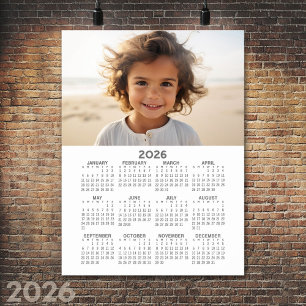 Affiche Calendrier avec Photo - Vue annuelle complète