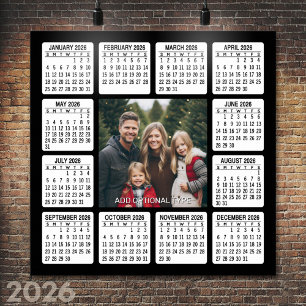Affiche Calendrier avec photo vue annuelle moderne minimal