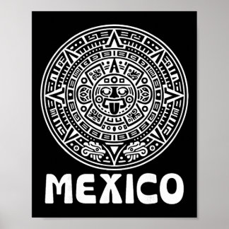 Affiche Calendrier Aztèque Football Mexique Fan de Foot Fi