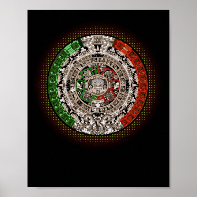 Affiche Calendrier Aztèque Pierre de Soleil Art Mexicain S (Devant)