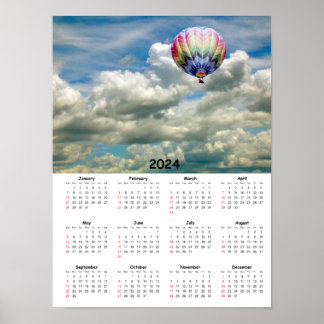 Affiche Calendrier - Ballons à air chaud dans les nuages