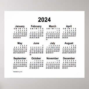Affiche Calendrier blanc 2024 de Janz Print