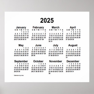 Affiche Calendrier blanc 2025 par Janz Imprimer
