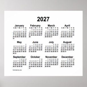 Affiche Calendrier blanc 2027 par Janz Print
