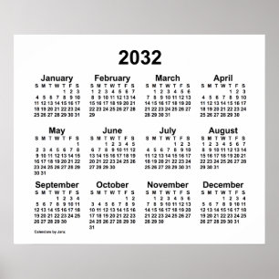 Affiche Calendrier blanc 2032 de Janz Print