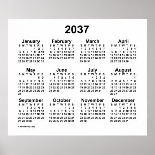 Affiche Calendrier Blanc 2037 par Janz Print