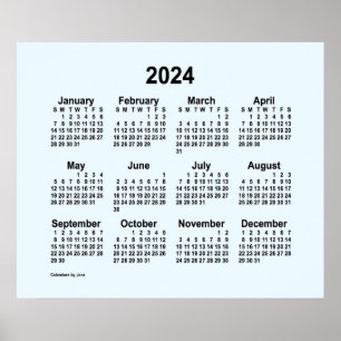 Affiche Calendrier bleu Alice 2024 par Janz Imprimer