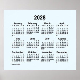 Affiche Calendrier bleu Alice 2028 par Janz Imprimer