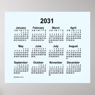 Affiche Calendrier bleu Alice 2031 par Janz Imprimer