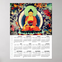 Calendrier Bouddha 2027, peinture de Shakyamuni, N