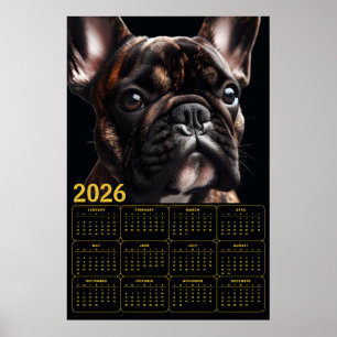 Affiche Calendrier Bouledogue Français 2026