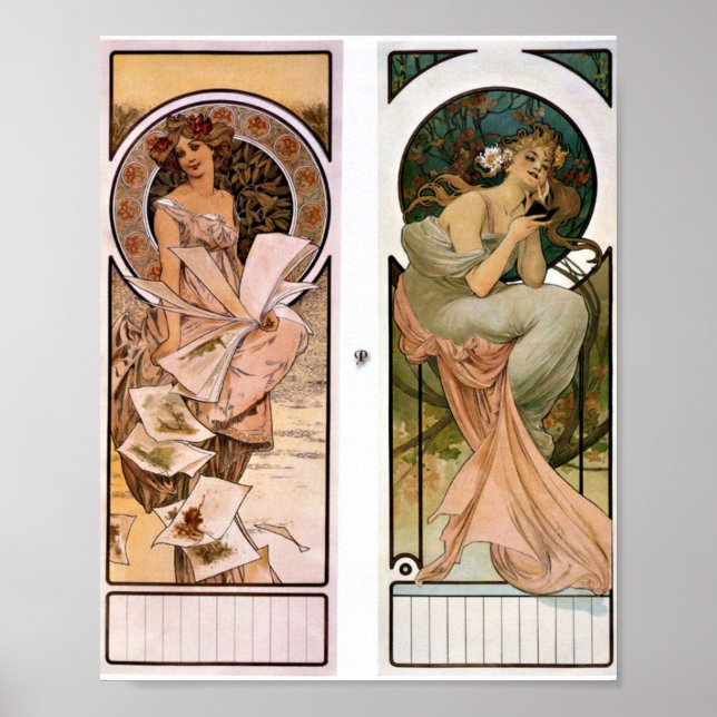 Affiche Calendrier Champagne - Alphonse Mucha (Devant)
