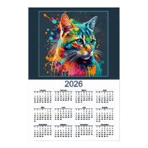Calendrier Chat Beau Watercolor Chat