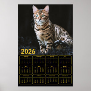 Affiche Calendrier Chat Bengal 2026