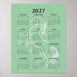 Affiche Calendrier Cheval 2027
