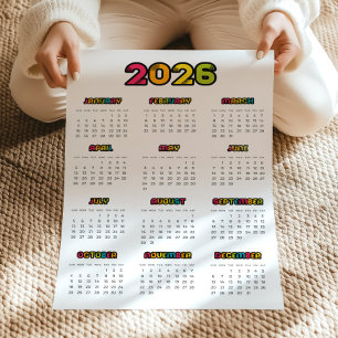 Affiche Calendrier coloré 2023