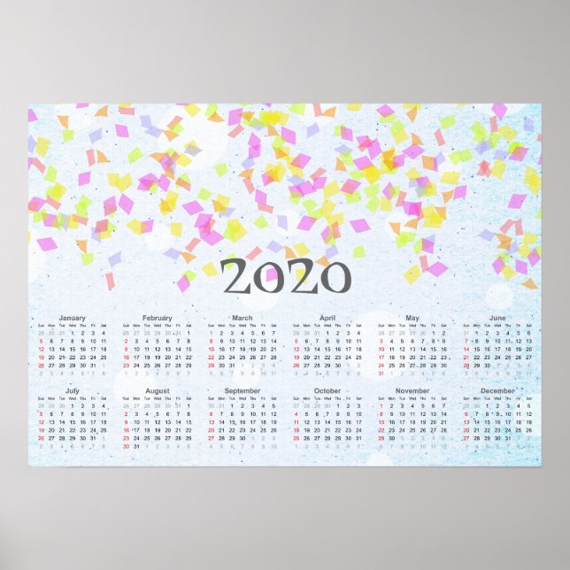 Affiche Calendrier Confetti 2020 (Devant)