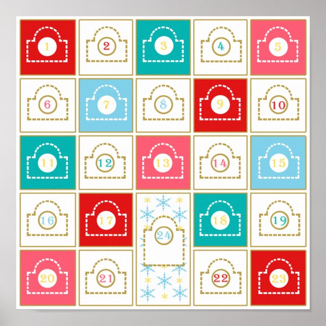 Affiche Calendrier d'avènement vintage (Devant)