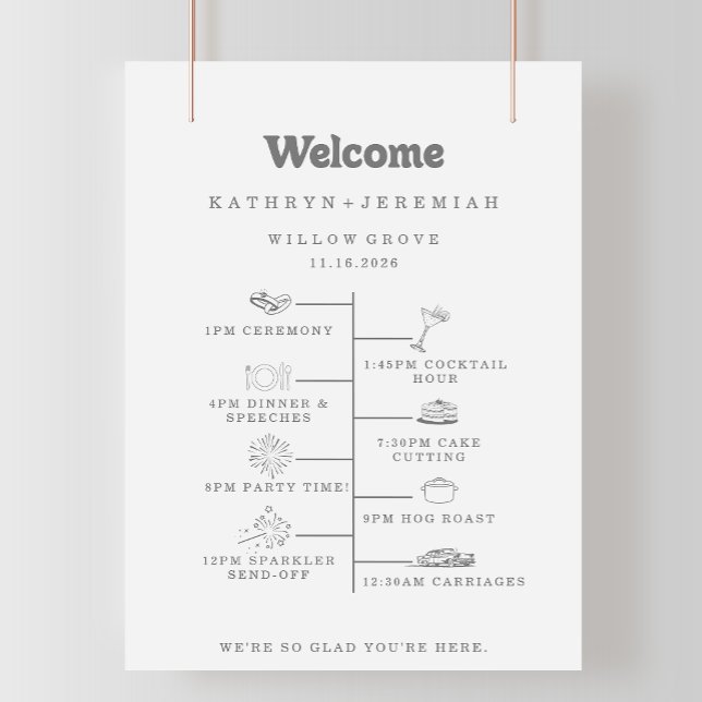 Affiche Calendrier de Bienvenue de Mariage DIY Simple Form (Créateur téléchargé)