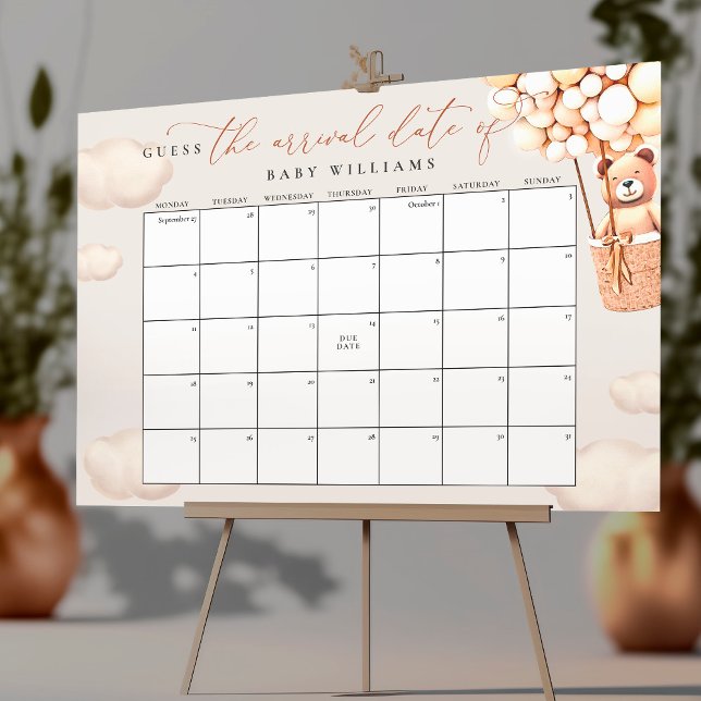 Affiche Calendrier de calcul de la date d'accouchement (Créateur téléchargé)