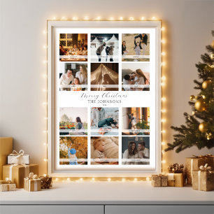 Affiche Calendrier de collage de 12 photos de vacances de 