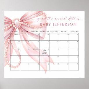 Affiche Calendrier de Date de Naissance Bébé Guess Ruban R
