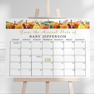 Affiche Calendrier de date d'échéance du Baby shower citro