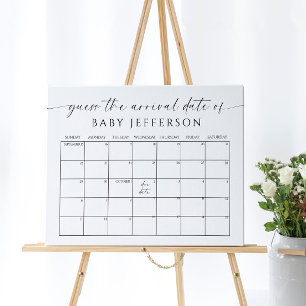 Affiche Calendrier de date d'échéance minimaliste du Baby