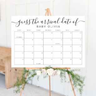 Affiche Calendrier de date prévue de naissance Signe Devin