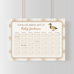 Affiche Calendrier de date prévue pour bébé canard colvert