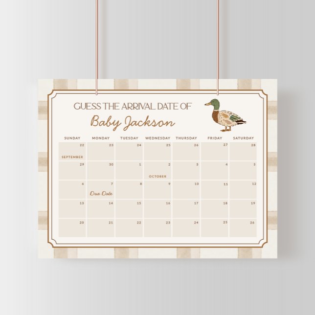 Affiche Calendrier de date prévue pour bébé canard colvert (Créateur téléchargé)