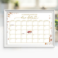 Calendrier de date prévue pour la Baby Shower de c