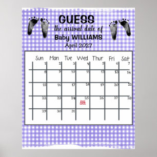 Affiche Calendrier de devinette de date d'accouchement Aff
