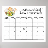 Calendrier de devinette de date d'accouchement pou