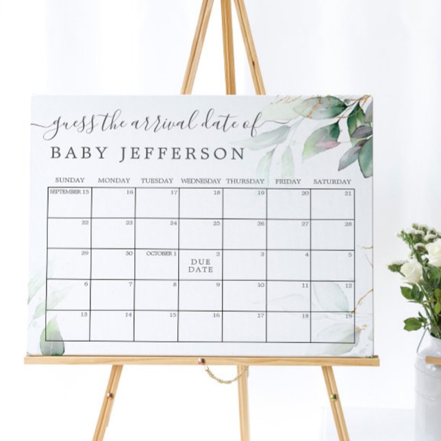 Affiche Calendrier de devinette de date d'échéance de douc (Créateur téléchargé)