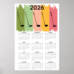 Affiche Calendrier de golf 2026 en gras