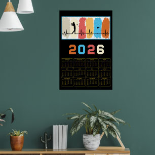 Affiche Calendrier de golf gras 2026
