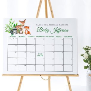 Affiche Calendrier de grossesse Bébé Animaux de la forêt